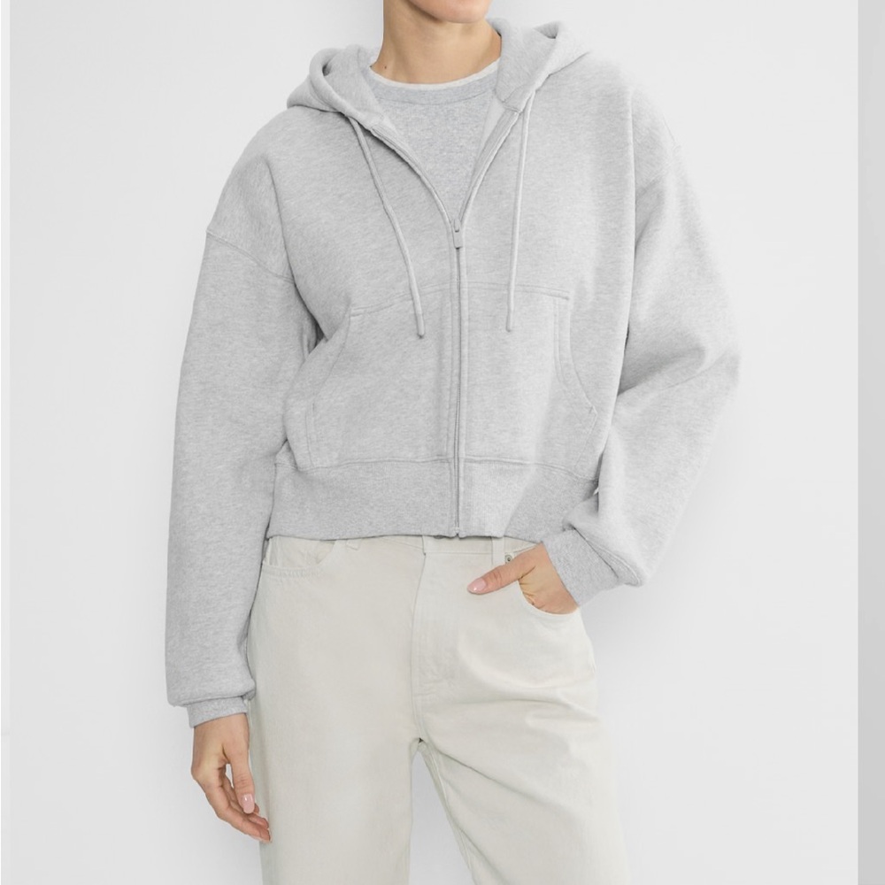 Aritzia Boxy Boyfriend cropped zip up hoodie